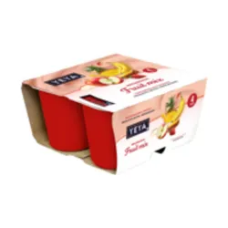 Yogurt pasteurizado sabor a macedonia de frutas YEYA (4 x 125 g / 4.41 oz)
