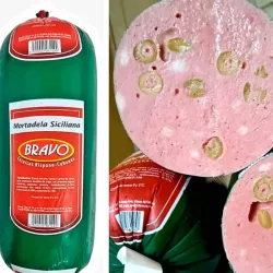 MORTADELA BRAVO SICILIANA RELLENA CON ACEITUNAS (4.5LB)