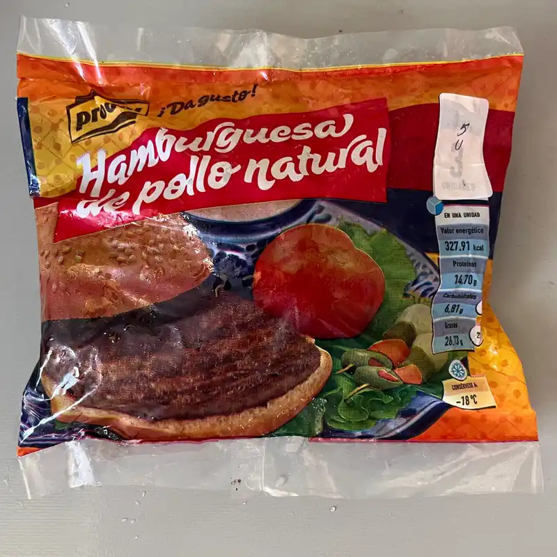 Hamburguesa de pollo natural 