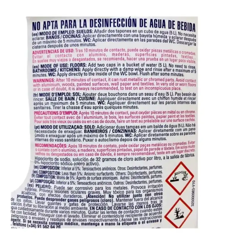 Limpia hogar gel - lejía desinfectante La Salud