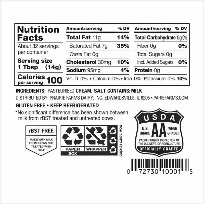 Mantequilla con sal Prairie Farms