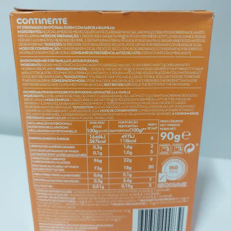 Pudin Sabor a Vainilla