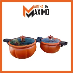 Set de cazuelas con forma de calabaza
