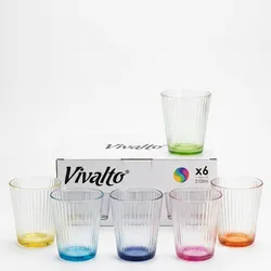 Set 6 Vaso Raya Transparente de Color Vivalto