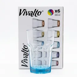 Set 6 vasos base coloreada Vivalto