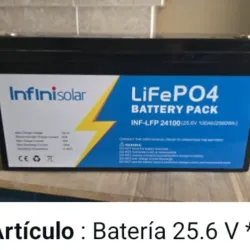 Batería 25.6 volt 100 amperes (2560 w/h)