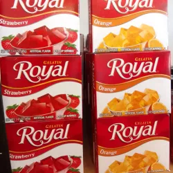 Gelatina royal de fresa y naranja