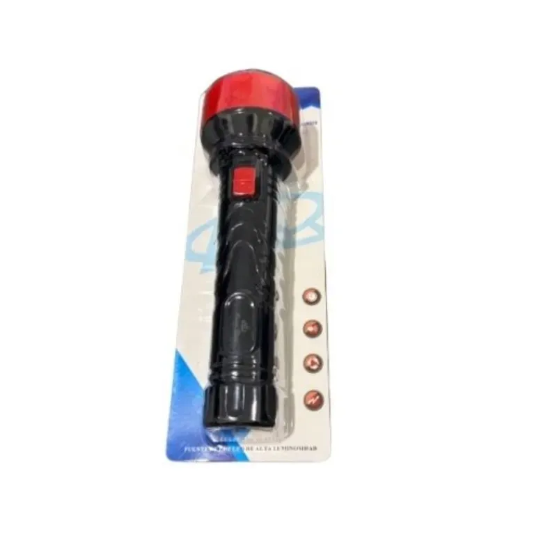Linterna recargable negra y roja 
