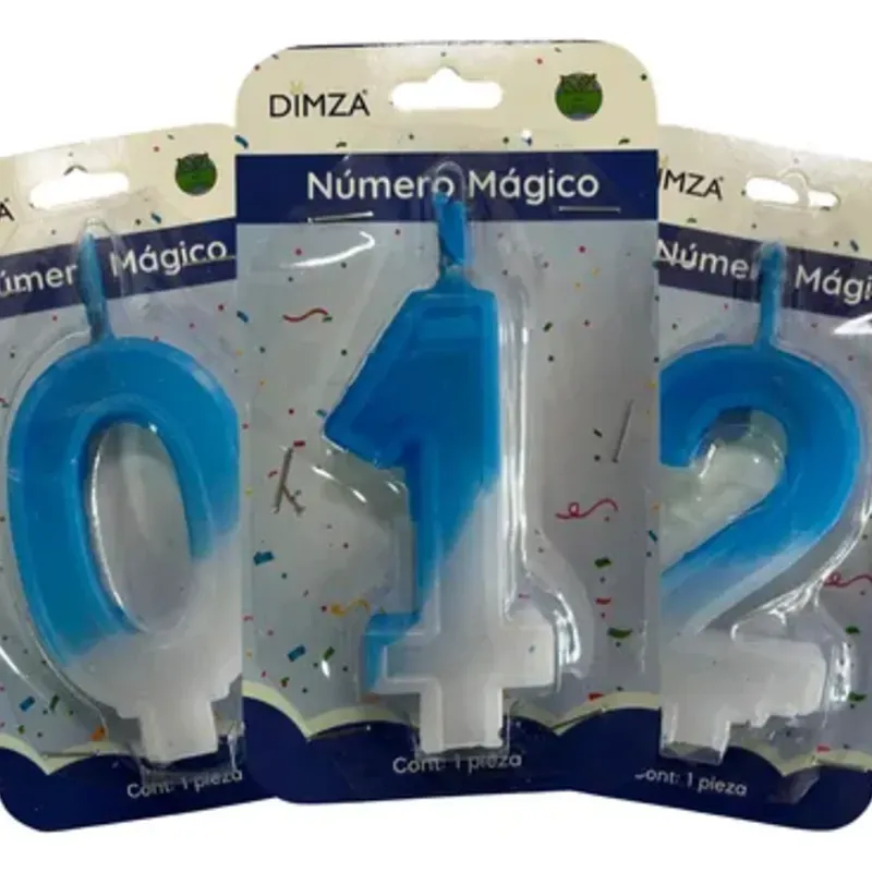 Velas de número bicolor