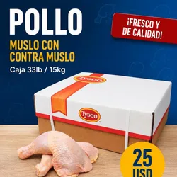 Caja de Pollo 15kg-33lb Muslo con contramuslo