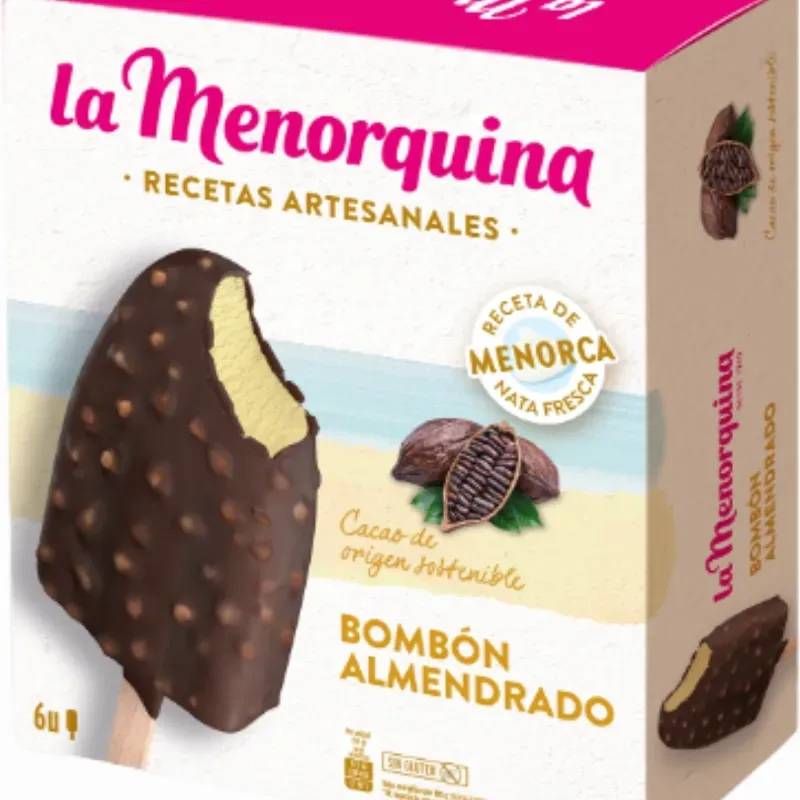 PALETA CUBIERTA DE CHOCOLATE Y ALMENDRAS