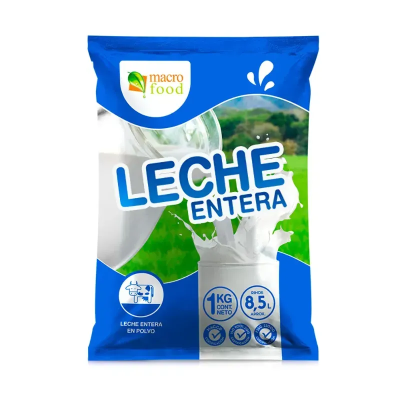 Leche en polvo entera Macrofood (1kg / 2.2 lb)