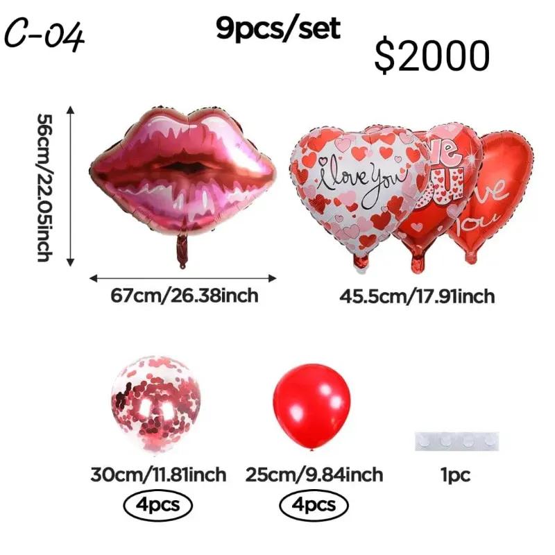 04 Set con globo en forma de labio