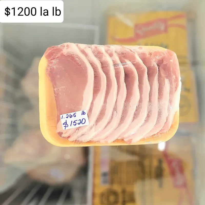 Chuletas de cerdo $1300 la libra
