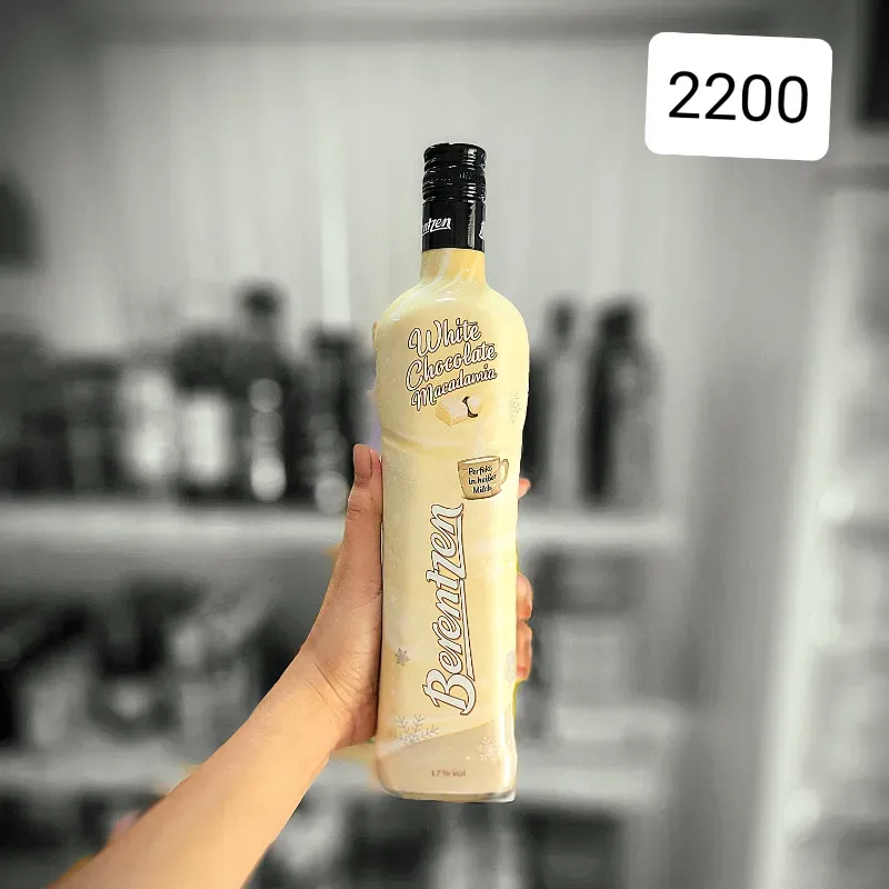 Crema licor de chocolate blanco con macadamia.BERENTZEN