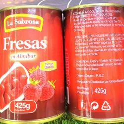 Fresas en almíbar.LA SABROSA 