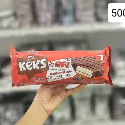 Galletas rellenas de malvaviscos cubierta de chocolate. KEKS