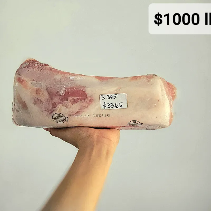 Lomo de cerdo natural. $1000 la libra