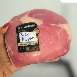 Ribeye de cerdo. La libra en $1200