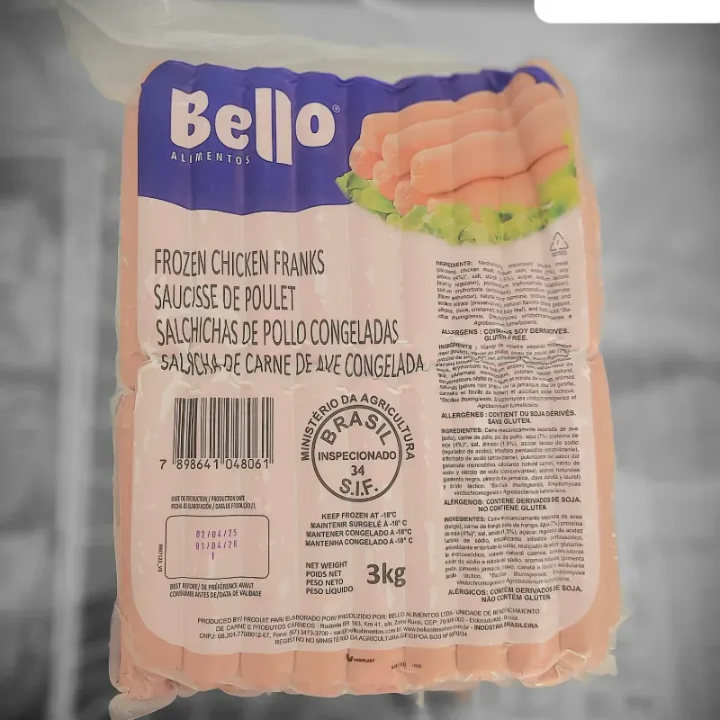 Salchichas de pollo. 3kg .