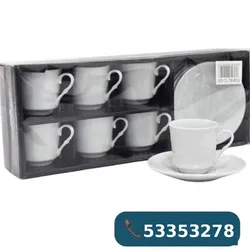 Juego de 6 tazas con platos