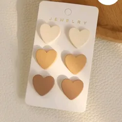 Set 3 pares aretes corazones
