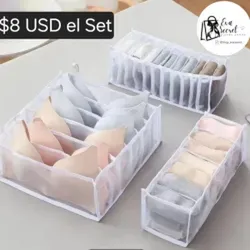 Set 3pz de organizador para ropa interior