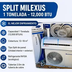 Split Milexus 1 tonelada (12,000 BTU)