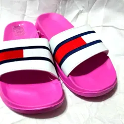 Chancletas Engomadas Rosadas y Blancas 