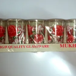 Juego de 7 vasos de cristal 