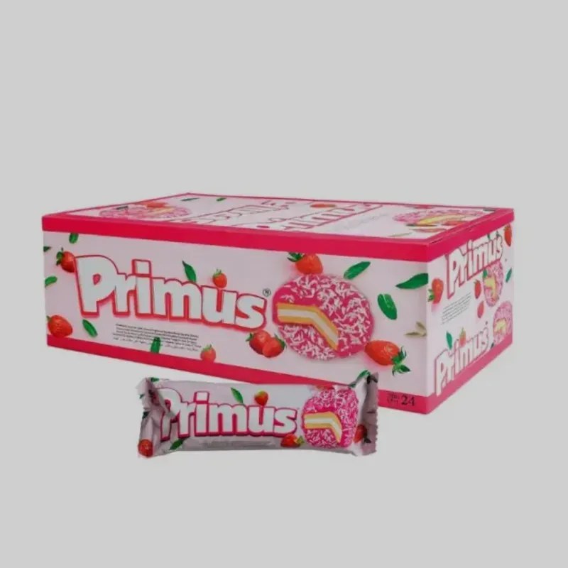 Sandwich de galleta cubierta de coco y fresa con malvavisco Primus