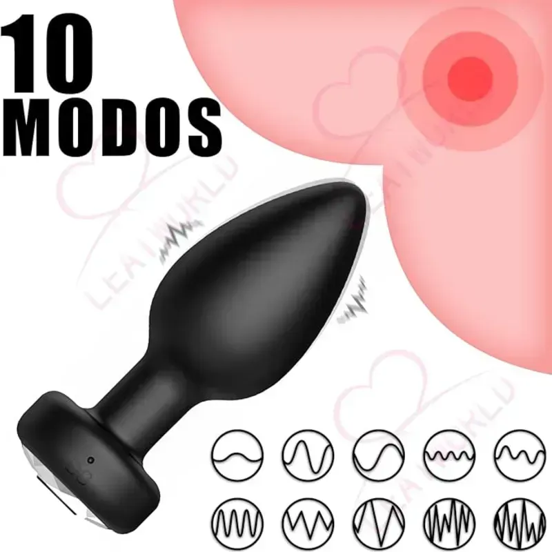 🖤 Plug anal Vibrador “Black Pulse” – 10 Modos de Placer 🍑💥