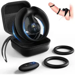 Potente Anillo Vibrador para pene recargable con mando