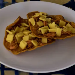 Tostada de carne de cerdo y queso gouda(58)