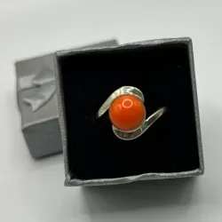 Anillo de perla naranja