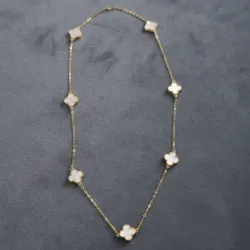 Collar Van Cleef de trébol blanco