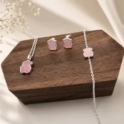 Conjunto de osito rosa