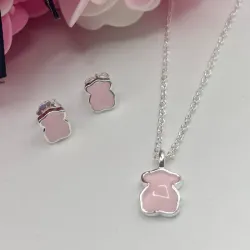 Conjunto de oso rosa