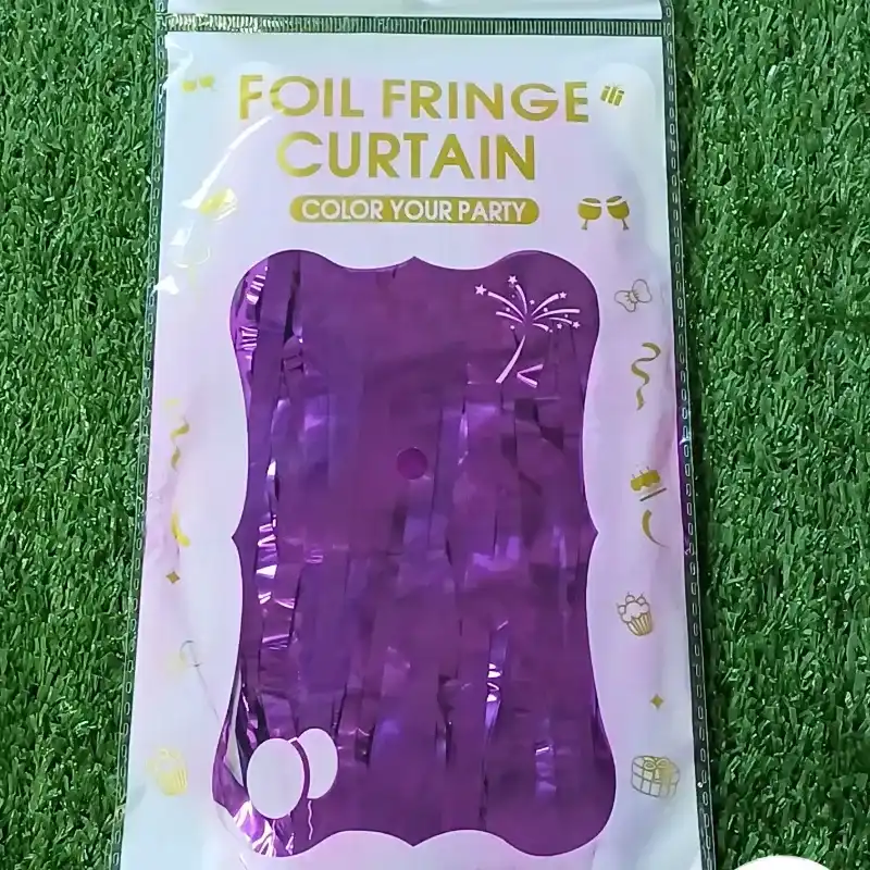 Cortina de flecos morada