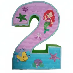 Piñata de número 2 de sirena