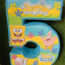 Piñata de Número 5 de Bob Esponja