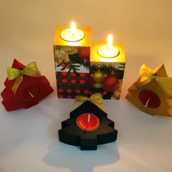 Porta velas de navidad 