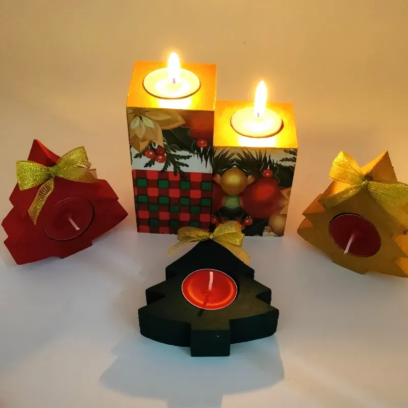 Porta velas de navidad 