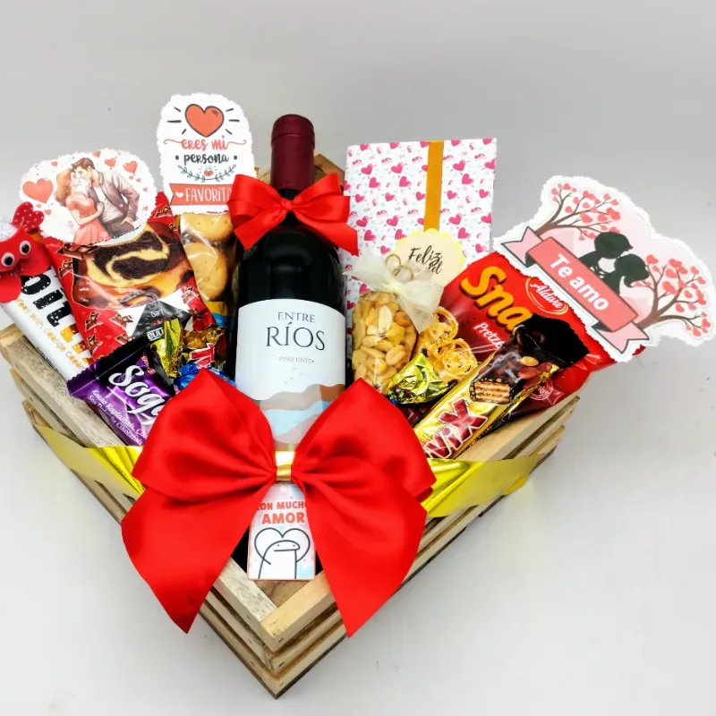 Regalo con vino tinto 