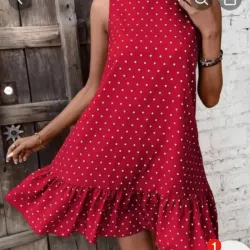 Vestido de bolas rojo