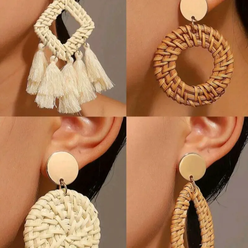 Aretes ratán