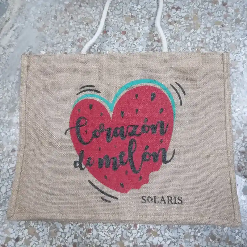 Bolso de yute corazon de melón