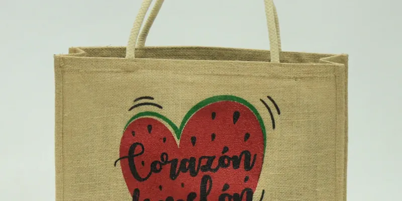 Bolso de yute corazon de melón