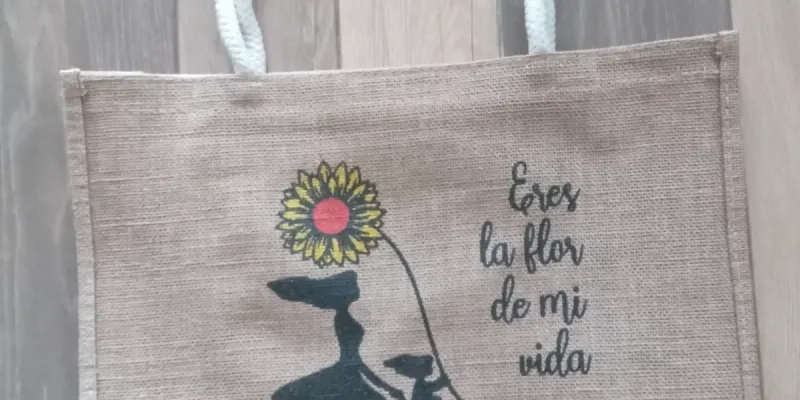 Bolso de yute flor de mi vida
