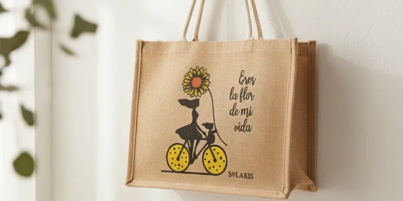 Bolso de yute flor de mi vida